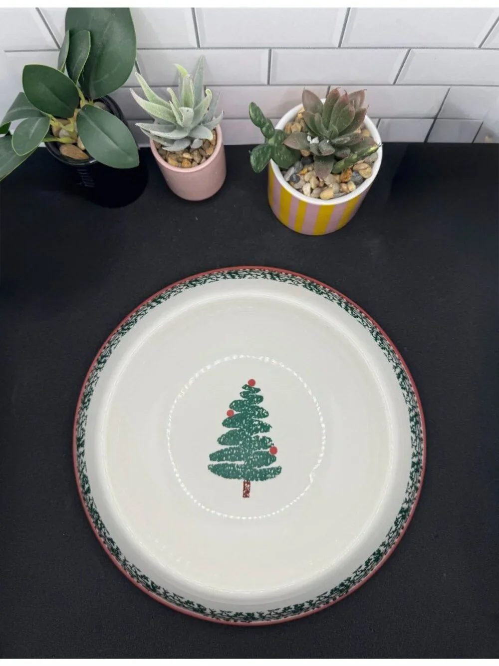 Bizzirri Christmas Tree Ceramic Serving Bowl Made In Italy - Festive Holiday Des